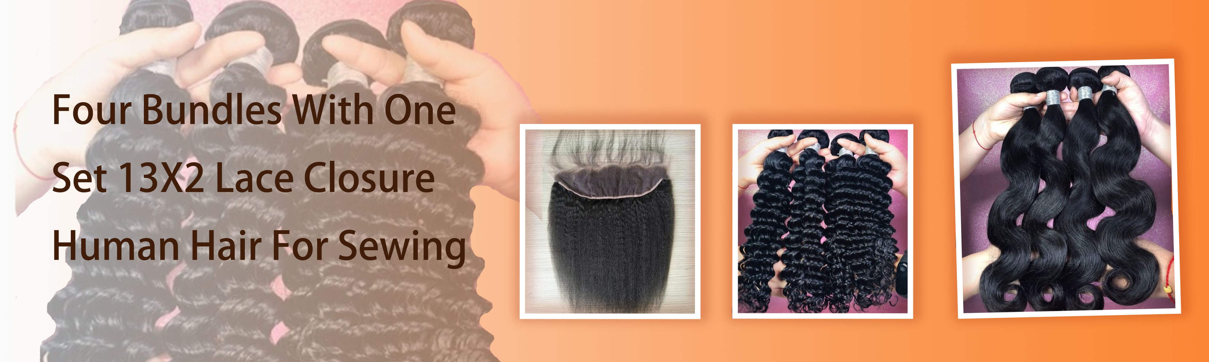 Four Bundles With 13X2 Lace Closure Four Bundles With 13X2 Lace Closure