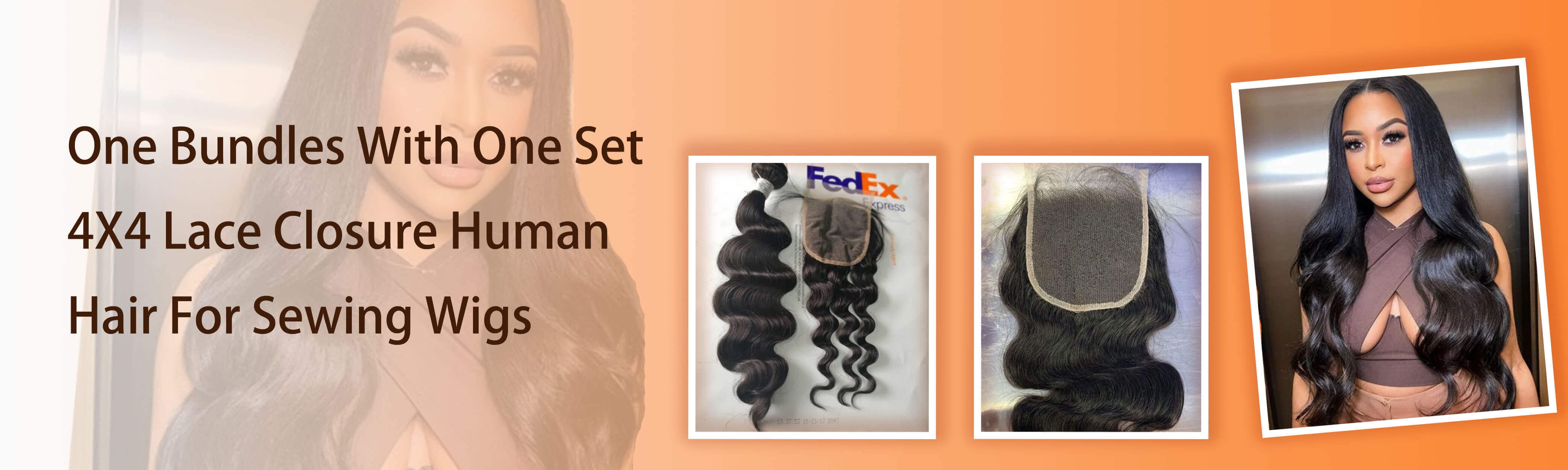 One Bundle With 4X4 Lace Closure One Bundle With 4X4 Lace Closure