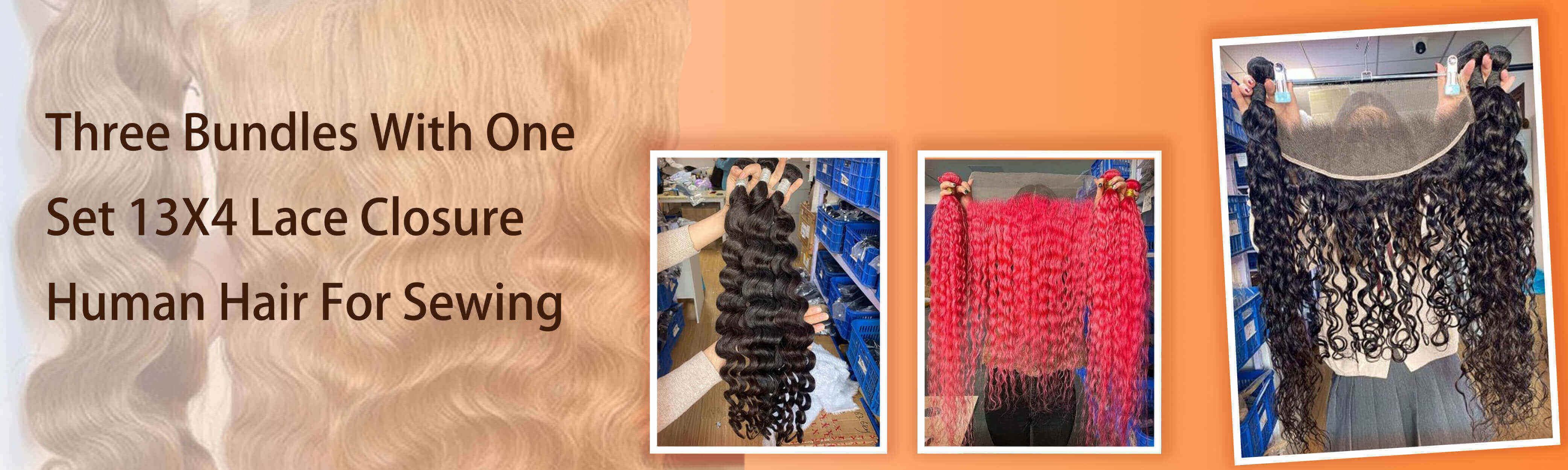 Three Bundles With 13X4 Lace Closure Three Bundles With 13X4 Lace Closure