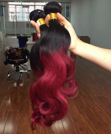 1B/99J Ombre Color Brazilian Virgin Hair 3 Pcs Body Wave