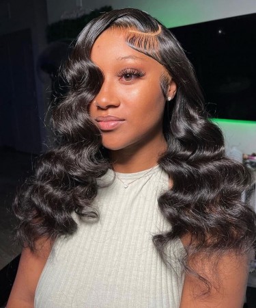 Loose Wave Hd Lace 370 Lace Frontal Wig For Black Women 