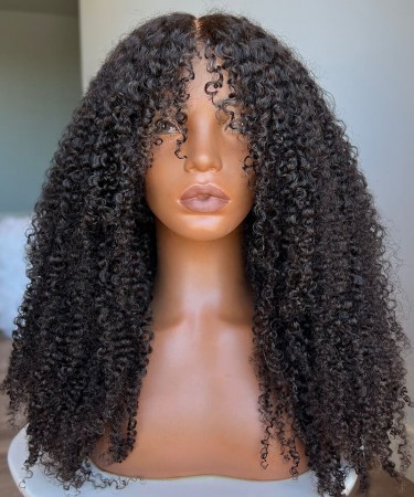 Human Hair Wigs 3B3C Kinky Curly 13X6 HD Lace Front Wig 130% Density