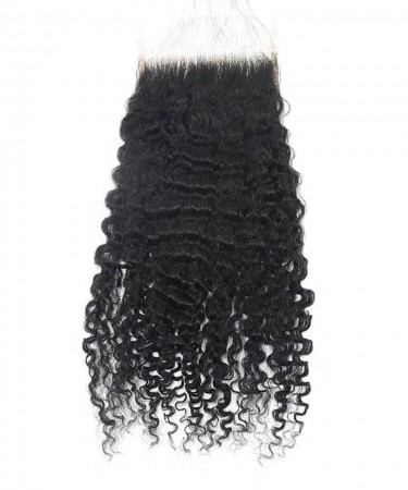 3B 3C Kinky Curly 7x7 Lace Closure Human Hair  Pre Plucked 