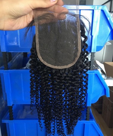 Quality Jerry Curly Lace Closure Human Hair 8-20 Inches