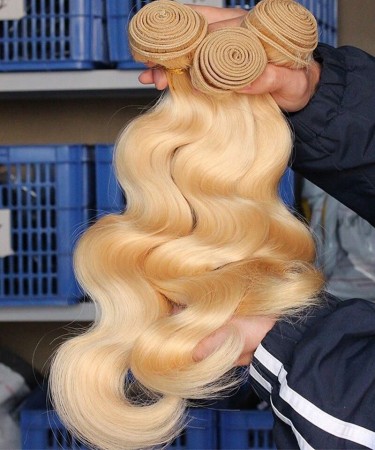 613 Blonde Color Body Wave Indian Virgin Hair Bundles