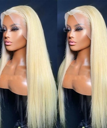 Good 613 Blonde Color 360 Lace Frontal Wigs Straight Wave