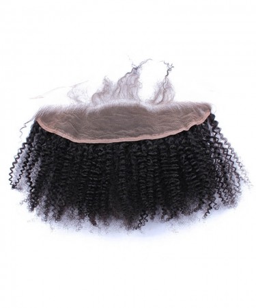 Afro Kinky Curly Human Hair Frontal Pre Plucked With Baby Hair 