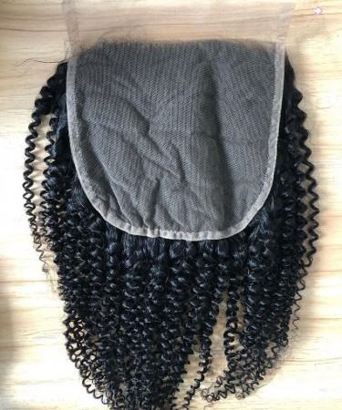 Afro Kinky Curly 7x7 Lace Closure Human Hair 
