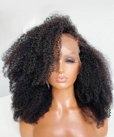 Afro Kinky Curly Full Lace Human Hair Wigs For Black Women