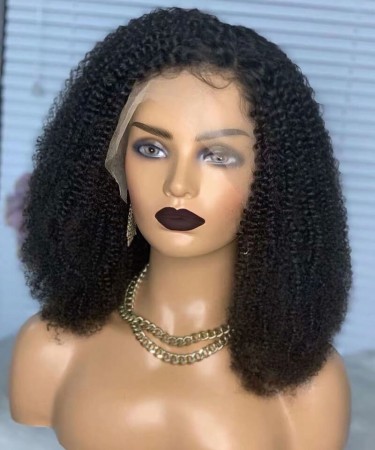 Afro Kinky Curly 360 Lace Frontal Wigs Pre Plucked