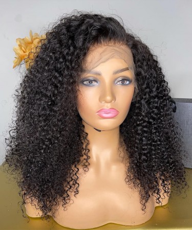 300% Density 13x6 Afro kinky Curly Wigs With Baby Hair 