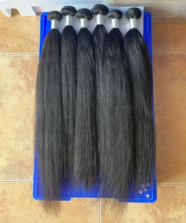 Brazilian Virgin Hair Yaki Straight Human Hair Weave Bundles
