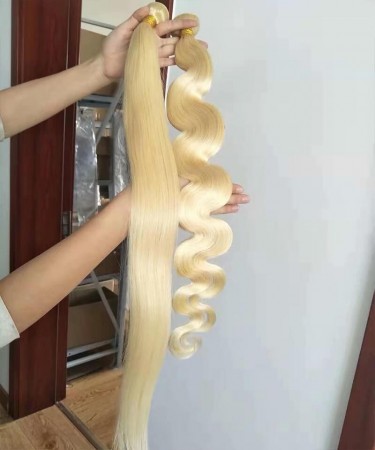 Straight 613 Blonde Brazilian Virgin Hair Weave 1 Bundle
