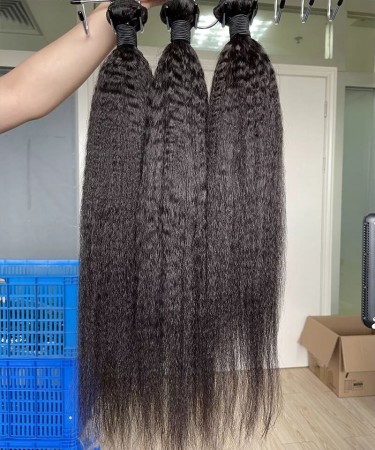 3Pics Kinky Straight Cambodian Human Hair Weave Bundles