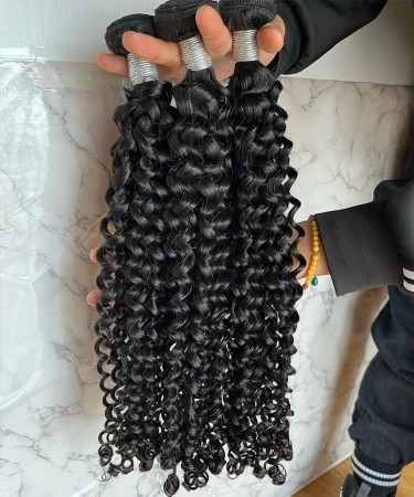Burmese Curly Human Virgin Hair Weave Bundles Sale 