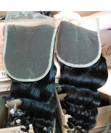 Loose Wave 7x7 Lace Closure Human Hair Pre Plucked 