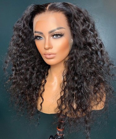 Loose Curly 13X2 Lace Front Human Hair Wigs Black Women