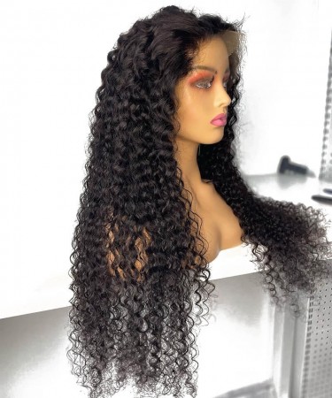 Deep Curly Undetected 360 Lace Frontal Wig Pre Plucked 