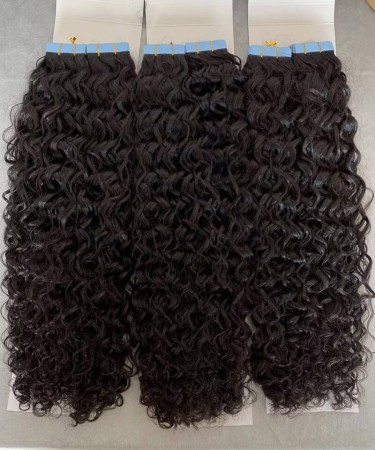 Good Burmese Curly Tape Human Hair Extensions 8-30 Inches 