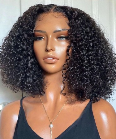 3B 3C Kinky Curly T Part Lace Wigs For Black Women 