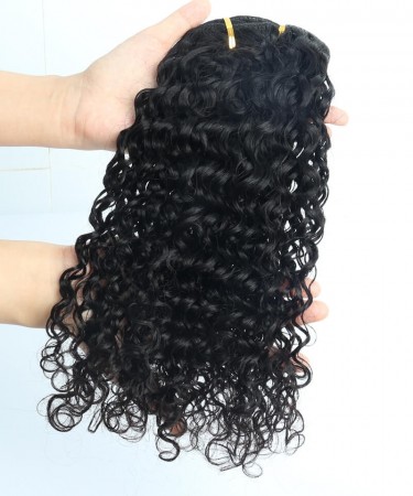 Deep Curly Clip In Human Hair Extensions 7 Pieces/Set 120g/set