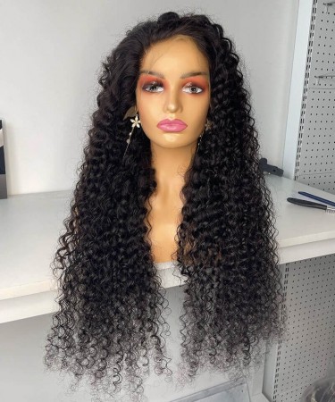 Deep Curly HD Lace 13x4 Lace Front Wigs 10-30 Inches Human Hair Wigs 