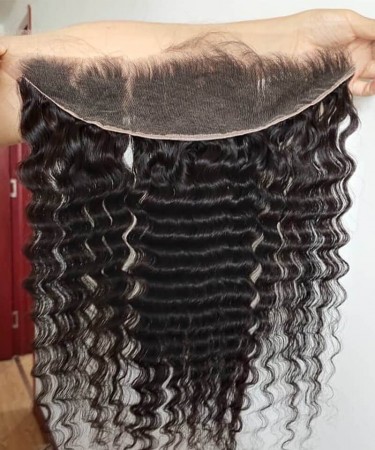Deep Wave Human Hair Frontal Pre Plucked With Baby Hair 