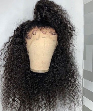 Loose Curly 360 Lace Frontal Wig Pre Plucked With Baby Hair 