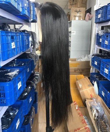 Straight 360 Hd Lace Frontal Wig 130% Density Pre Plucked