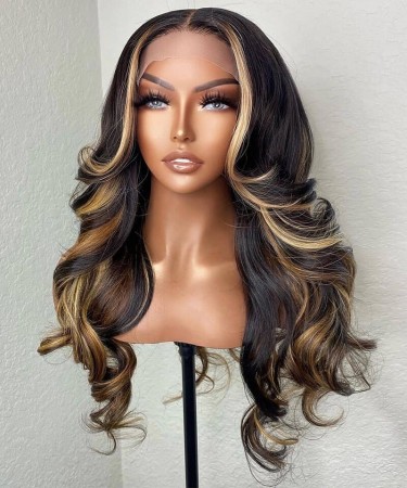 Colorful 13X4 Lace Front Human Hair Wigs Body Wave