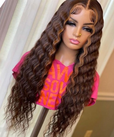 Loose Wave Highlight Ombre Hair Wigs For Sale 