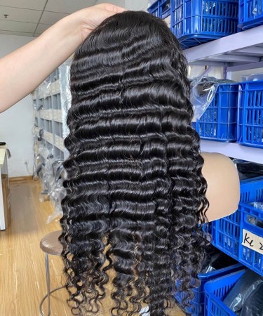 Deep Wave 360 Lace Frontal Wig Pre Plucked With Baby Hair 
