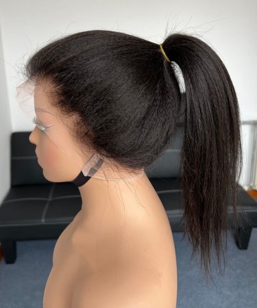 Yaki Straight 360 Lace Frontal Wig Pre Plucked With Baby Hair 