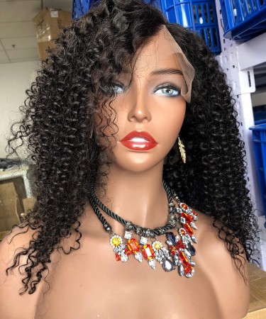 Kinky Curly 360 Lace Frontal Wig Pre Plucked With Baby Hair