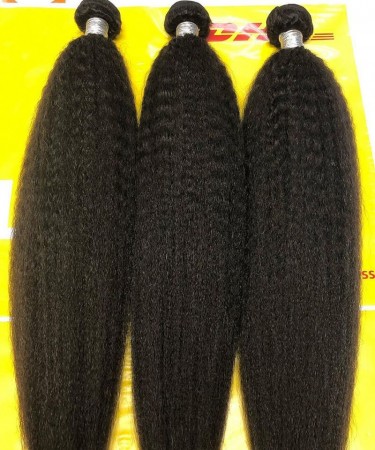 Kinky Straight Malaysian Virgin Hair Bundle 10-30 Inches For Women Hot Sales