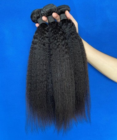 Kinky Straight Mongolian Virgin Hair Weave Bundles Sale