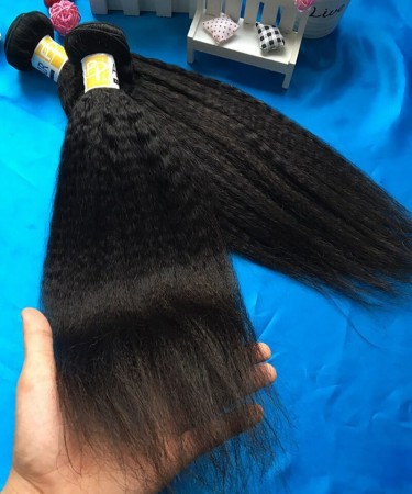 Kinky Straight Indian Virgin Hair Bundles Human Hair 3Pics