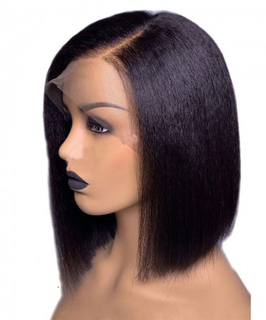 Yaki Straight 250% Density 13X4 Lace Front Human Hair Wigs 