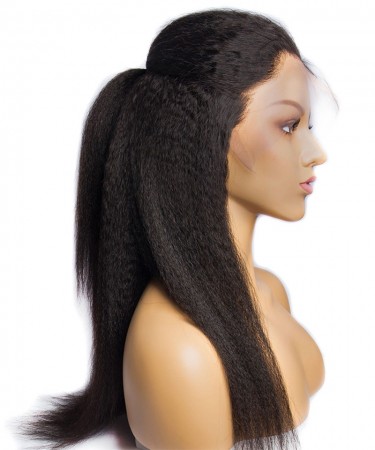 Fake Scalp Kinky Straight 13X6 Lace Front Human Hair Wigs 