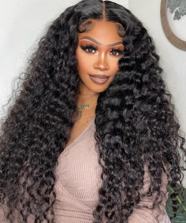 6X6 Glueless Closure Loose Curly Wigs 10-30 Inch For Black Women