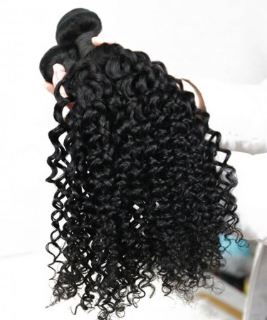 Natural Color Loose Deep Curly Indian Virgin Hair Bundles