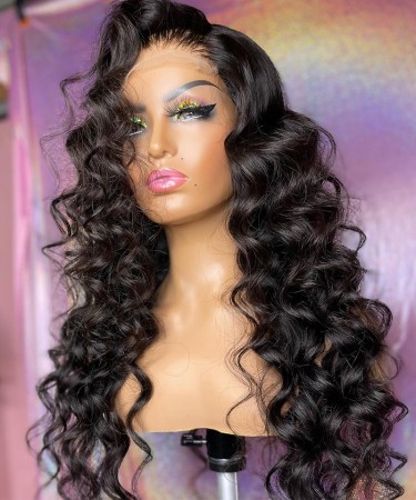 Loose Wave Full Lace Human Hair Wigs For Black Women