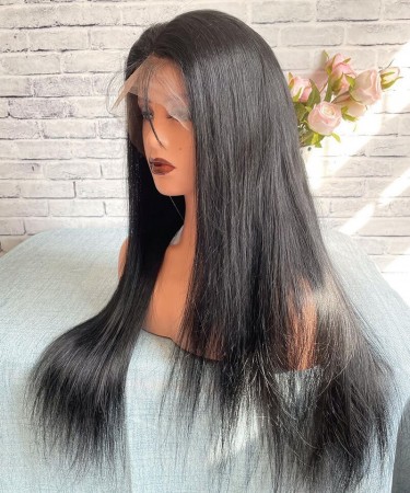 Straight 360 Lace Frontal Wig Pre Plucked With Baby Hair 