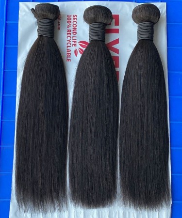 Eurasian Virgin Hair Yaki Straight Bundles For Women Melt With 4C Texture 
