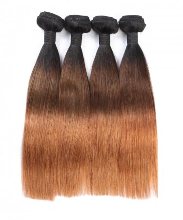 1B/4/30 Ombre Three Tone Color Straight Brazilian Virgin Hair