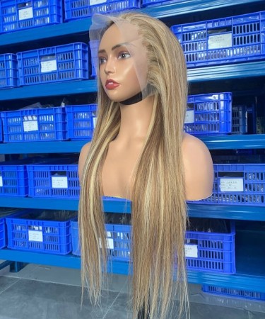 Ombre Color Straight 13X6 Lace Frontal Wigs With Baby Hair 