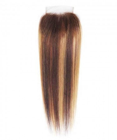 Piano Color Straight 4x4 Lace Closure Human Hair 8-20 Inches