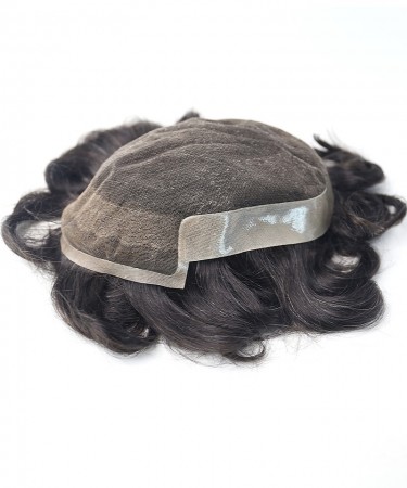 1B/10 Human Hair Pieces For Men Quality Pu and Mono Toupee
