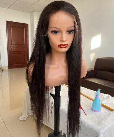200% Density 13x4 Transparent Lace Frontal Straight Wave Human Hair Wigs
