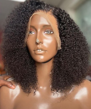 HD Lace 13x4 Front 3B3C Kinky Curly Wigs Pre Plucked 200% Density